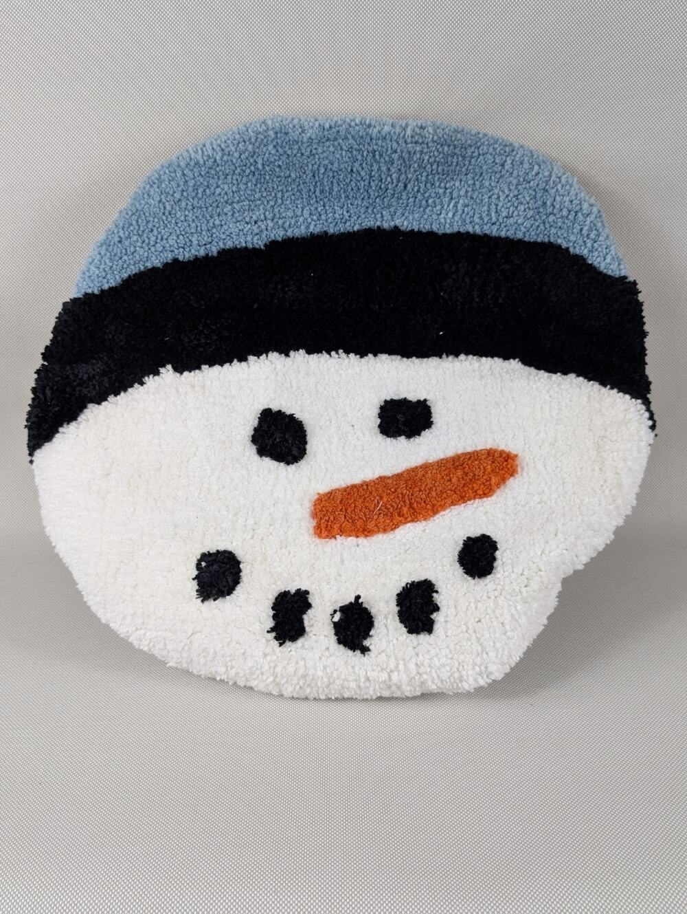 Vintage Snowman Bathroom Toilet Seat Cover Christmas Decor Estate Find